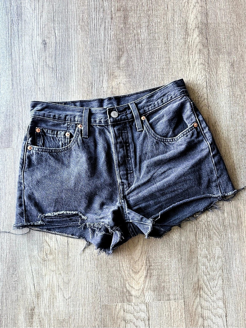 Levi's 501 Original Cut-Off Shorts 501 Jean Shorts in Black Waist 27